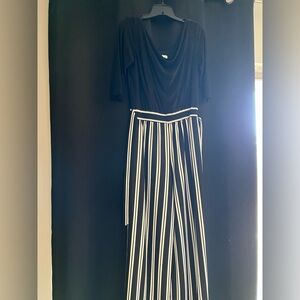 Emma & Michele Elegant Black and White Jumpsuit